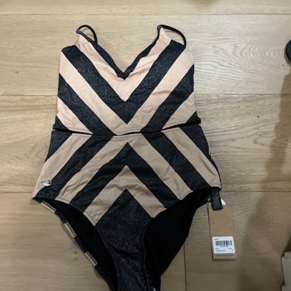 Biliblond Arava Stripes Black and Nude, M,  NWT - Picture 5 of 7